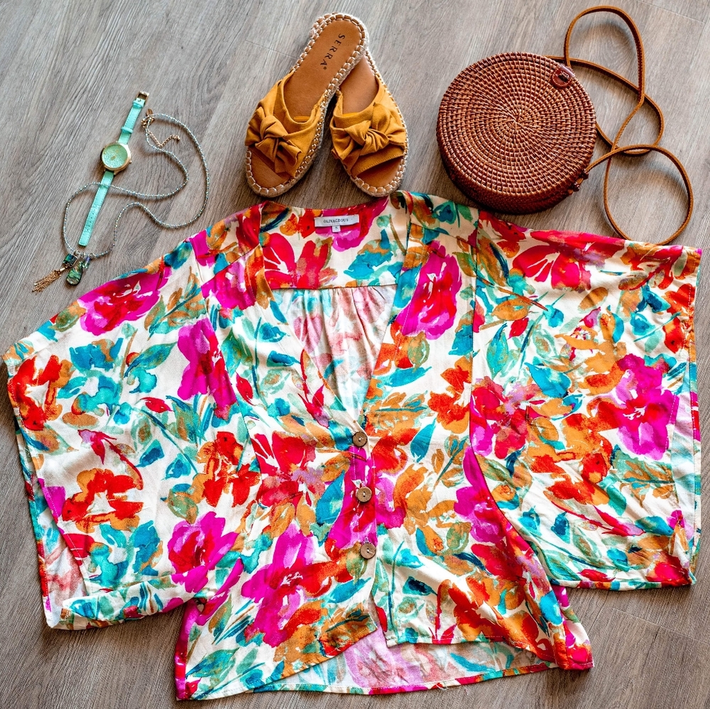 Vici TROPICANA FLORAL KIMONO TOP